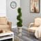 5ft. Pre-Lit Spiral Cypress Artificial Christmas Tree in Sand Finished Urn, Clear LED Lights